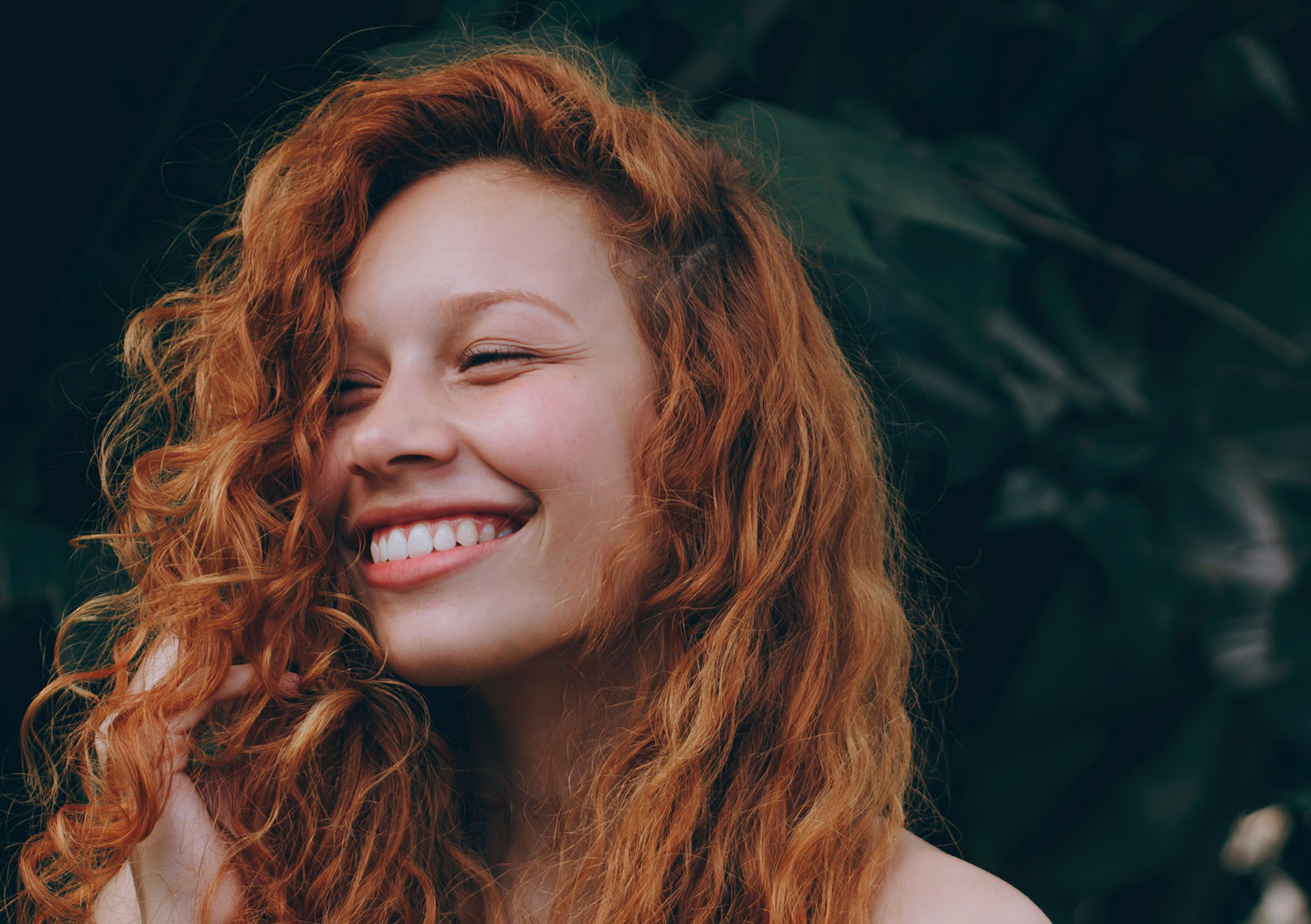 ginger woman smiling